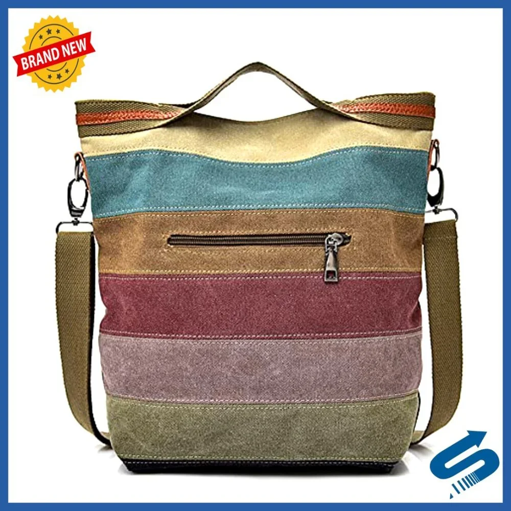 Canvas Hobo Tote Crossbody Bag Large Capacity Casual Purse Adjustable Strap